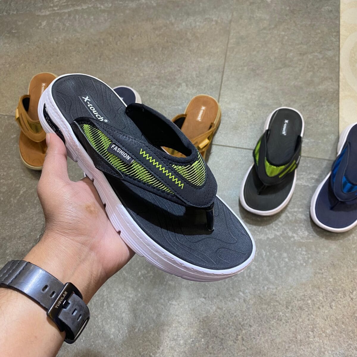 XTouch Comfortable Black Slippers