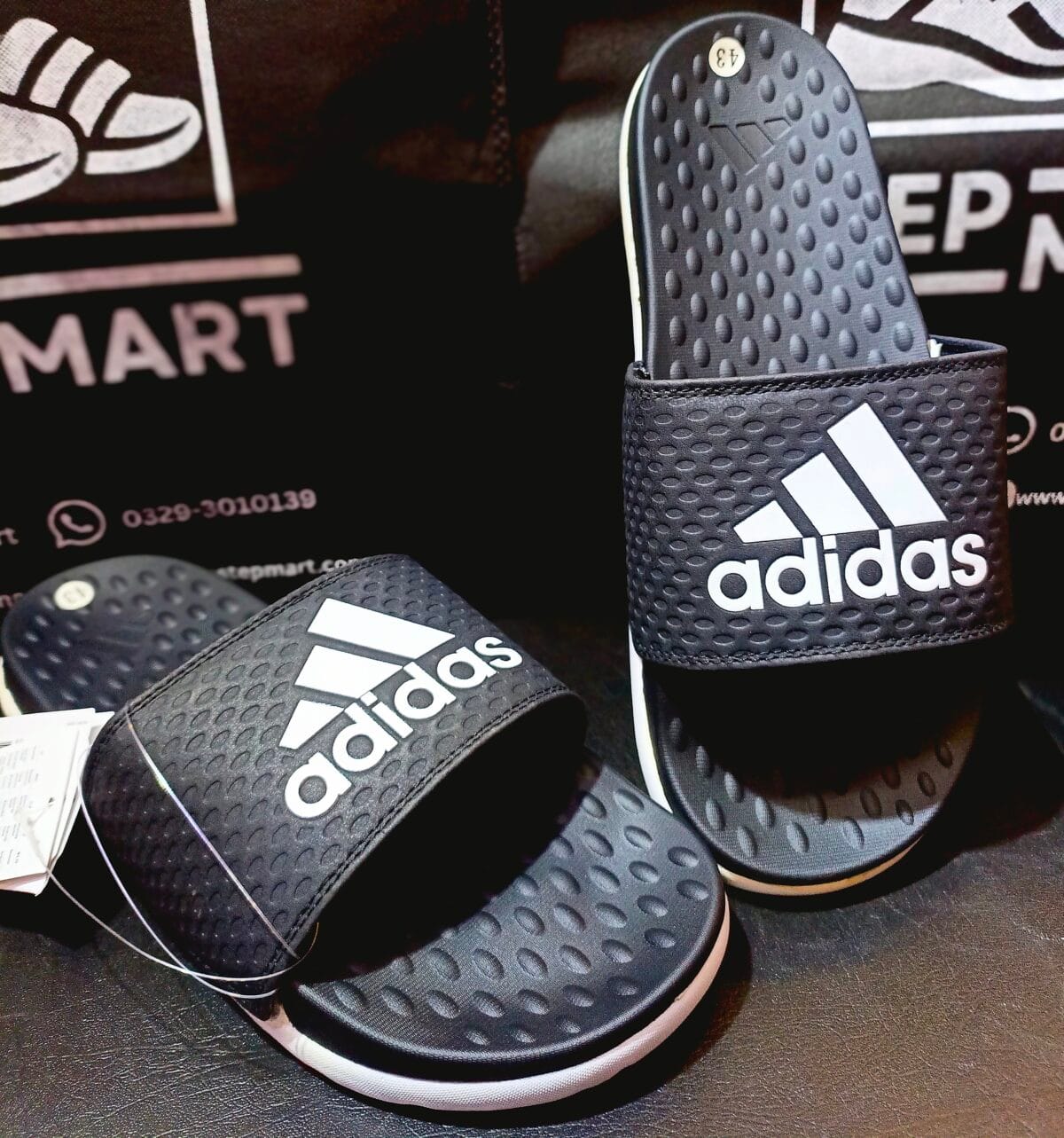AD PureWalk with Logo Black Slides