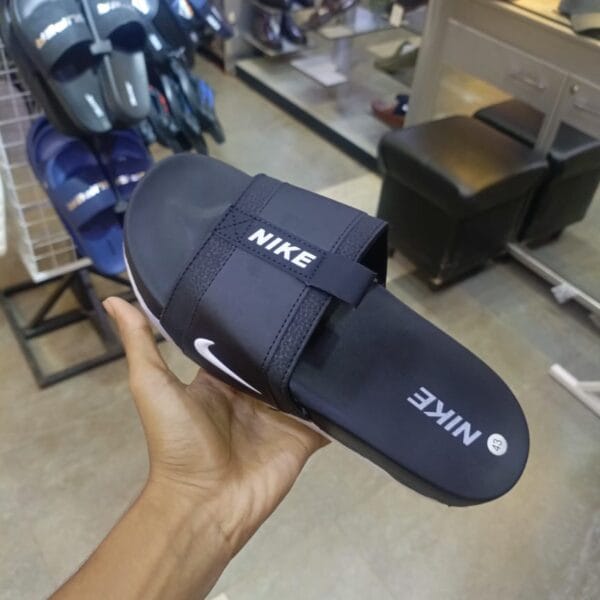 NK FeatherLite Cushioned Black Slides