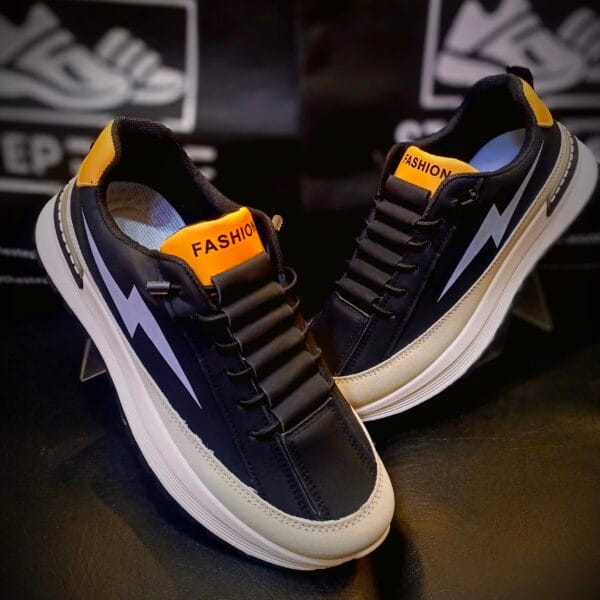 Fashion Flash Black & Yellow Shoes
