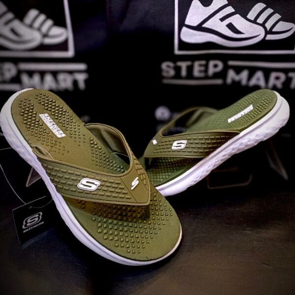 Skechers Goga Mat Cushion Green Slippers