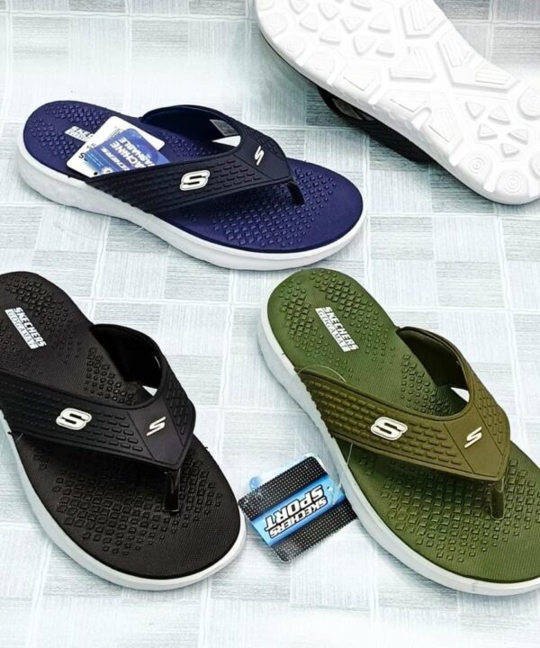 Alternative view of Skechers Goga Mat Cushion Blue Slippers