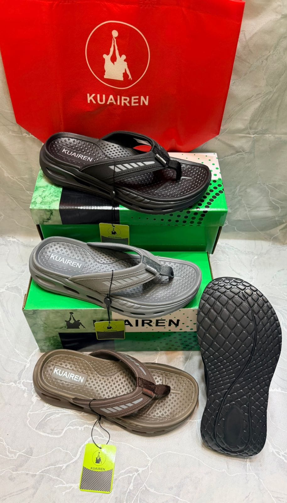 Kuairen Comfort Cushion DX-4 Brown Slippers - Image 2