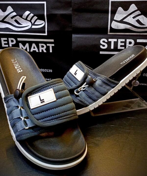 Gray Quilted Pocket Slides