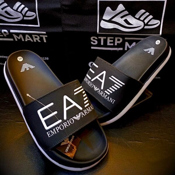 Armani EA7 Style Black Slides for Men