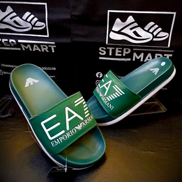 Armani EA7 Style Green Slides for Men