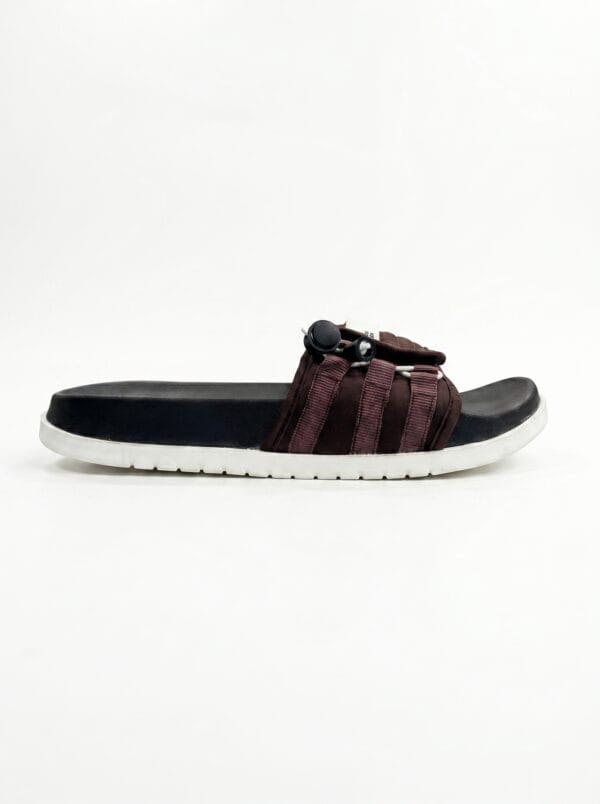 Brown Quilted Pocket Slides